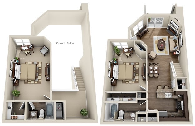 2BR/2BA Floor Plan - 2 Bedroom