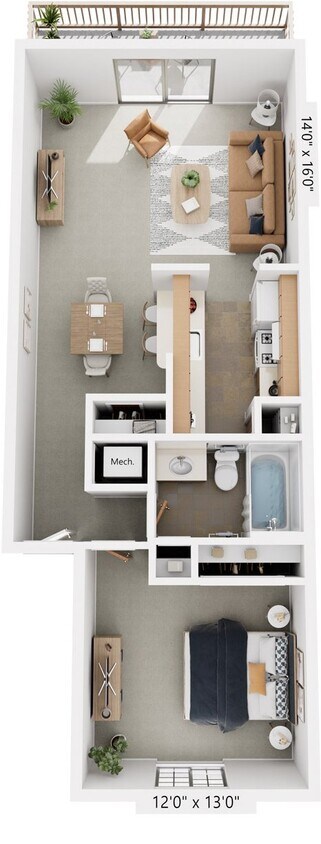 Floor Plan - One Bedroom