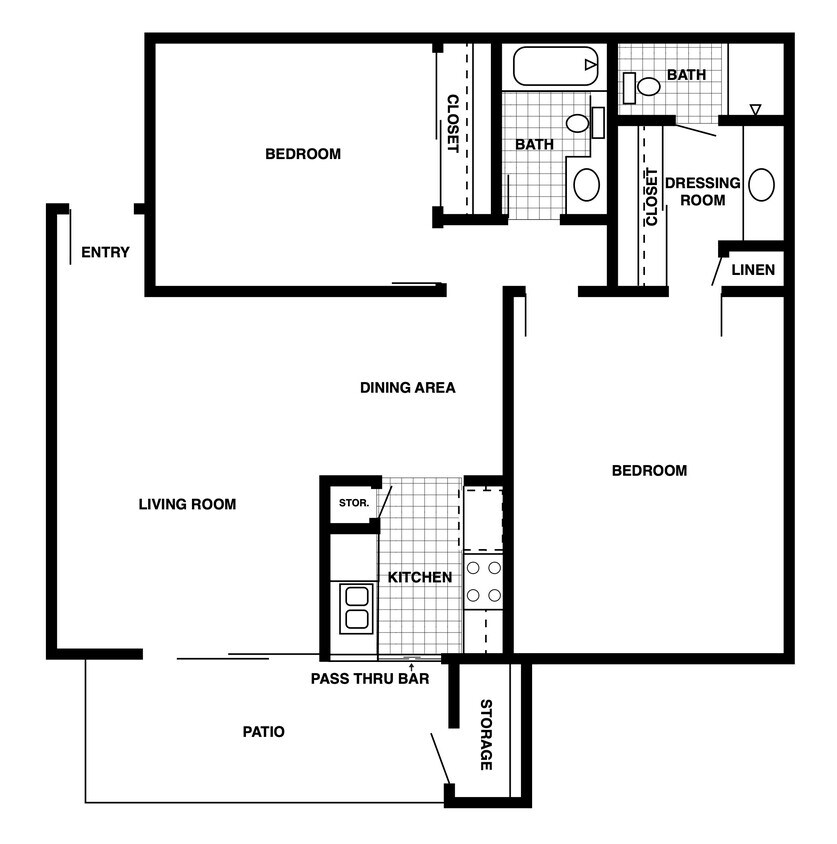 Floor Plan - 2 Bedroom/2 Bath