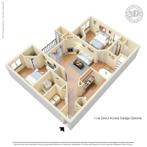 2BR/2BA - 2 Bed 2 Bath 1145 SqFt (1072 Net)