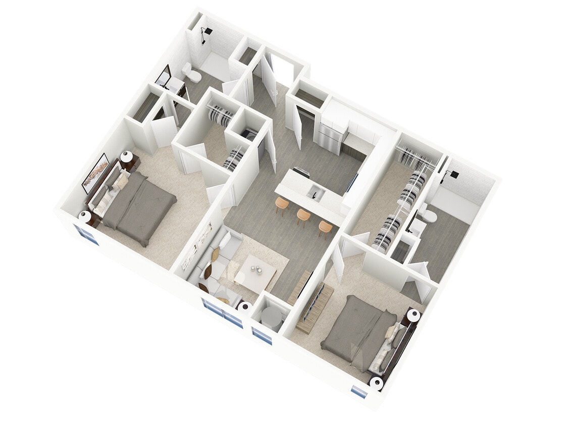 Floor Plan - 2 Bedroom 2 Bath