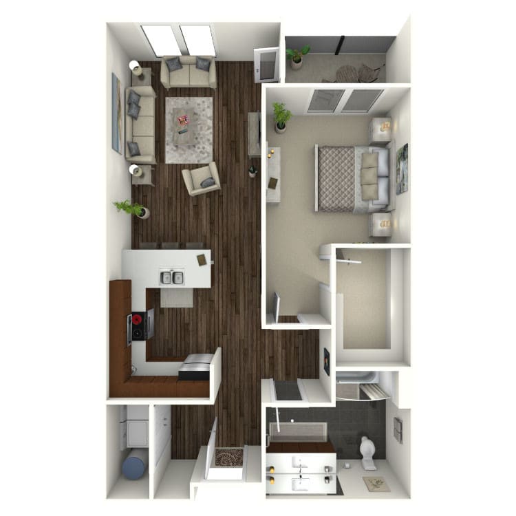 833 square foot one bedroom, one bath apartment home - 1B6(A) MIDTOWN SELECT