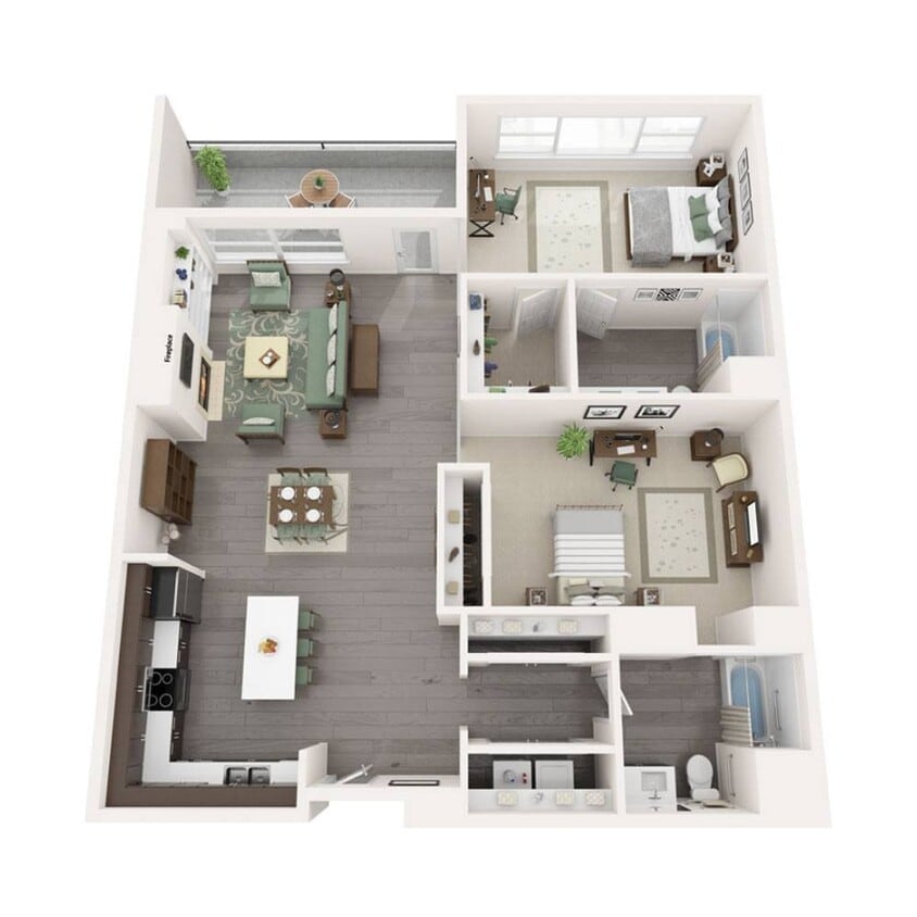 Floor Plan - 2 Bedroom - 2 Bath