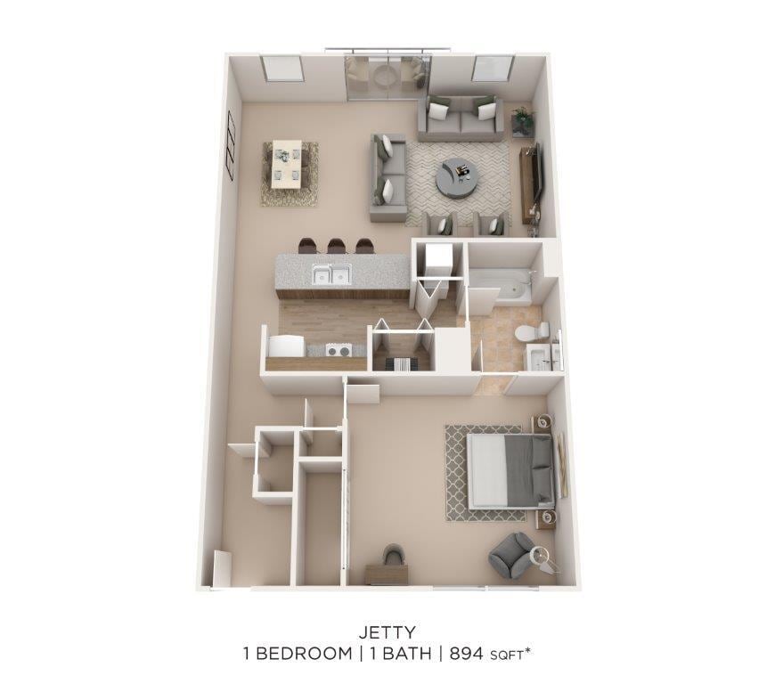 Floor Plan - One Bedroom 