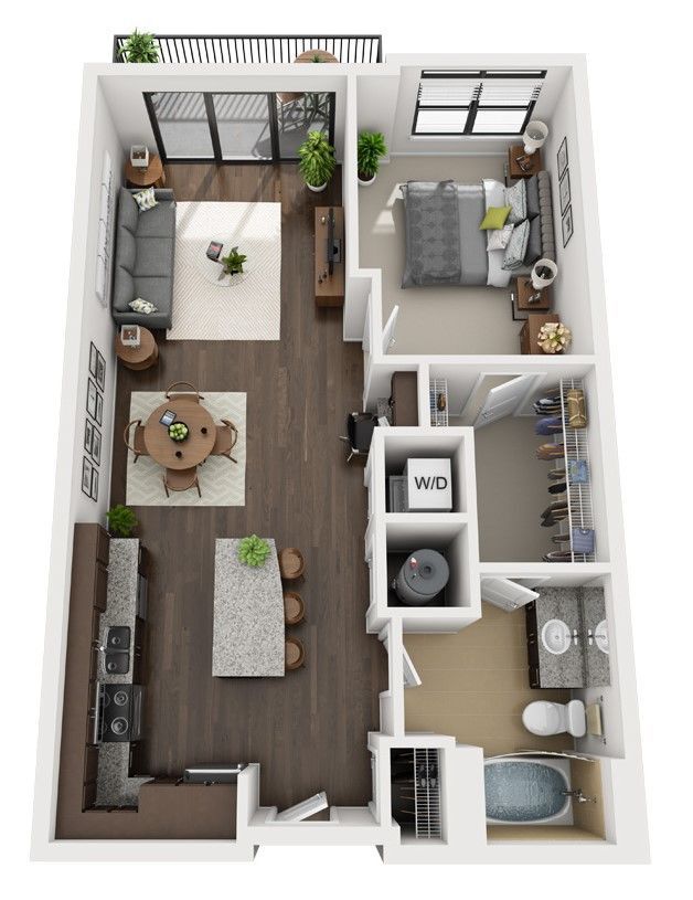 The Four - A2 - 1 Beds - 1 Baths - 762 Sq. ft. - A2