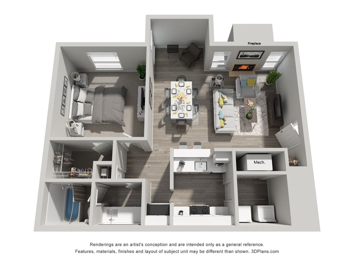 Floor Plan - One Bedroom B
