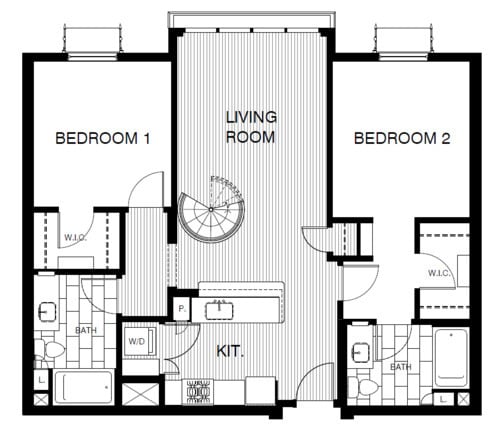 Floor Plan - 2x2 Loft 1148