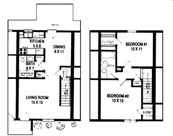 2BR/1.5BA - 2 Bedroom 1.5 Bath Townhome