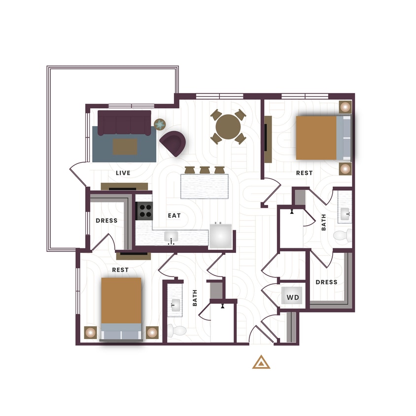 2 Bedroom B2 - B2A-e