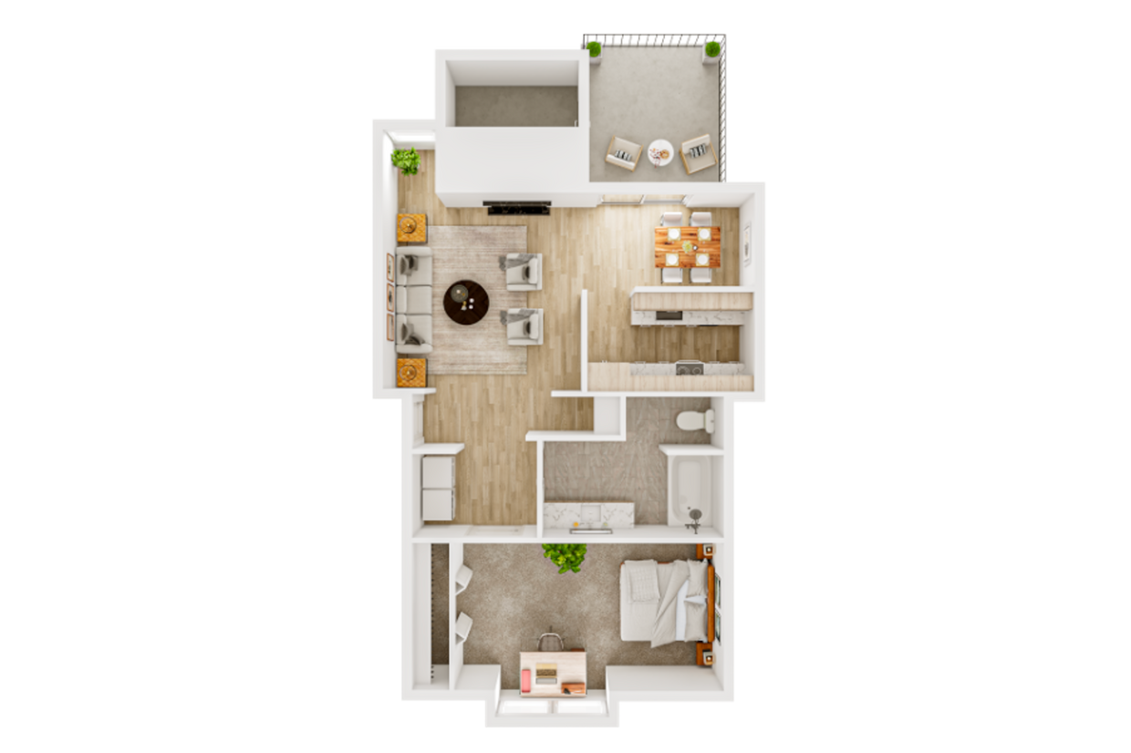 Floor Plan - 252 1X1 B -DLX