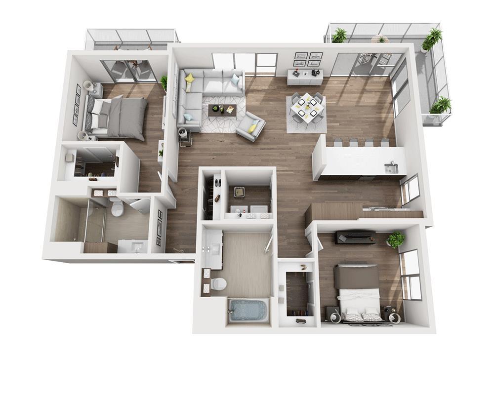 Floor Plan - Two Bedroom B2F