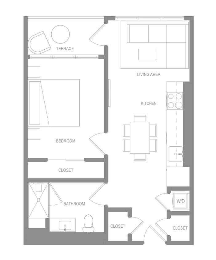 Floor Plan - Alta 1 Bedroom U
