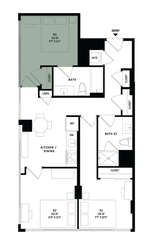 Floor Plan - Co-Living D14-Bedroom 3