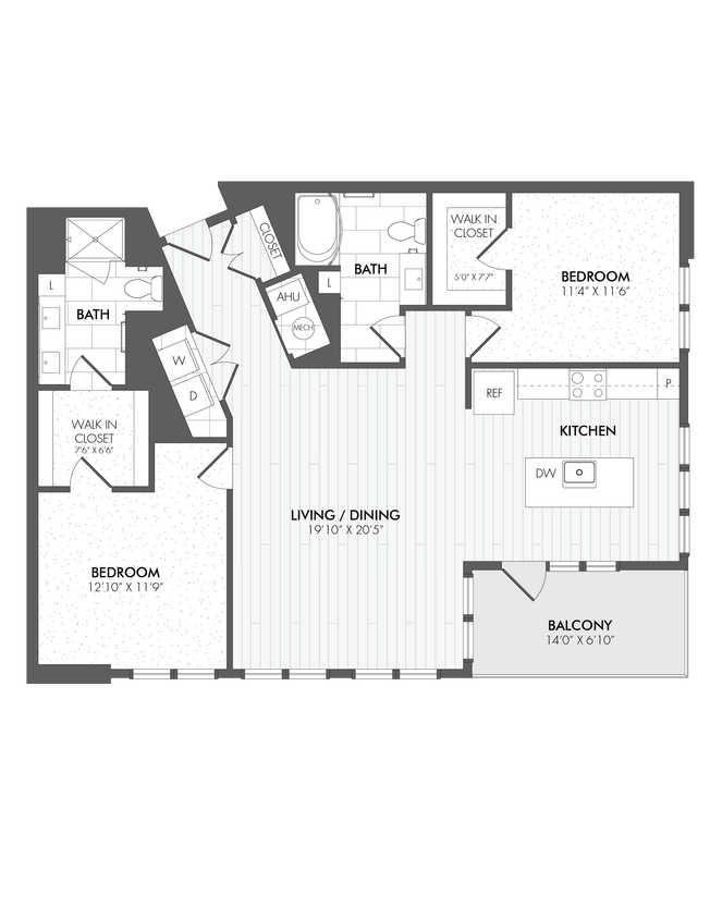Floor Plan - 2 Bed/2 Bath-B10