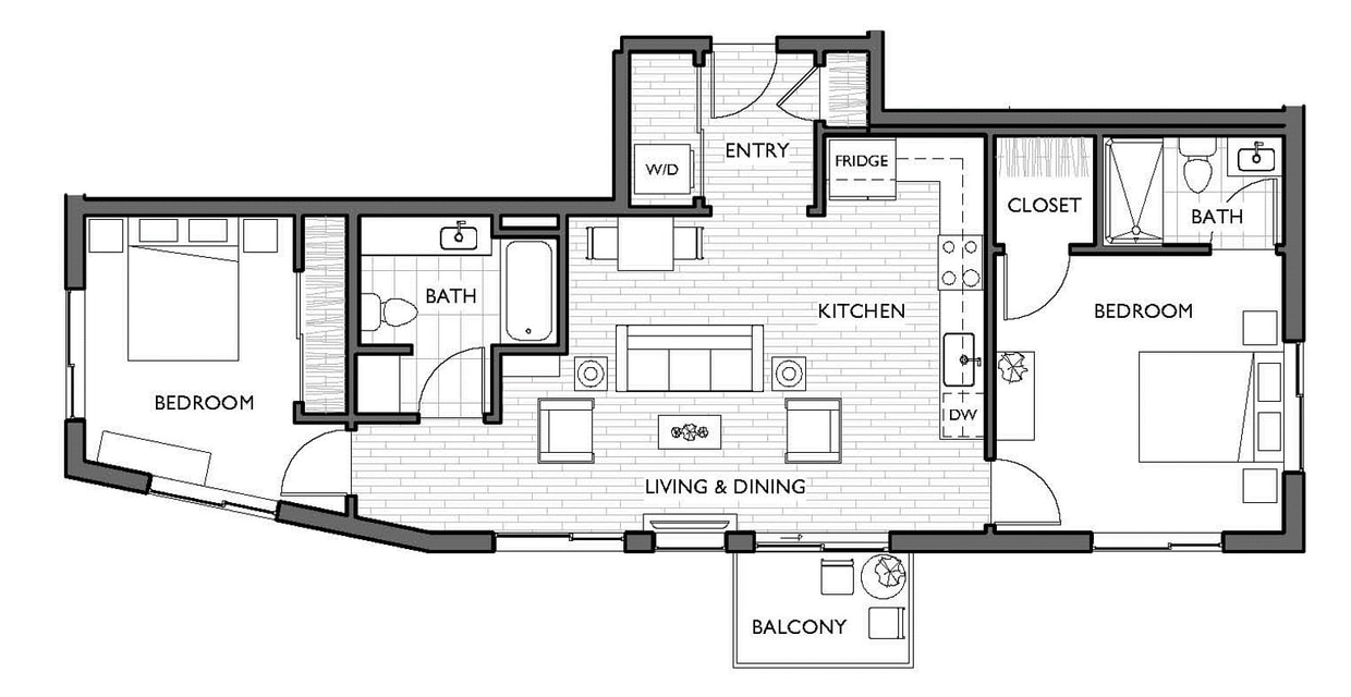 Floor Plan - 2x2 K