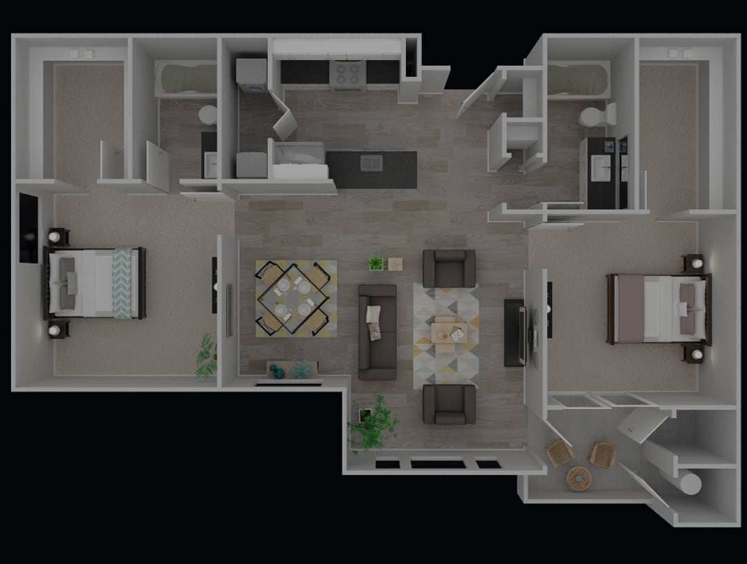 Almanor - 2x2 - 1146 sq ft - 2 bedrooms, 2 bathrooms A