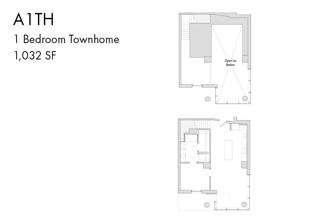 Floor Plan - A1TH 1 Bedroom Townhouse