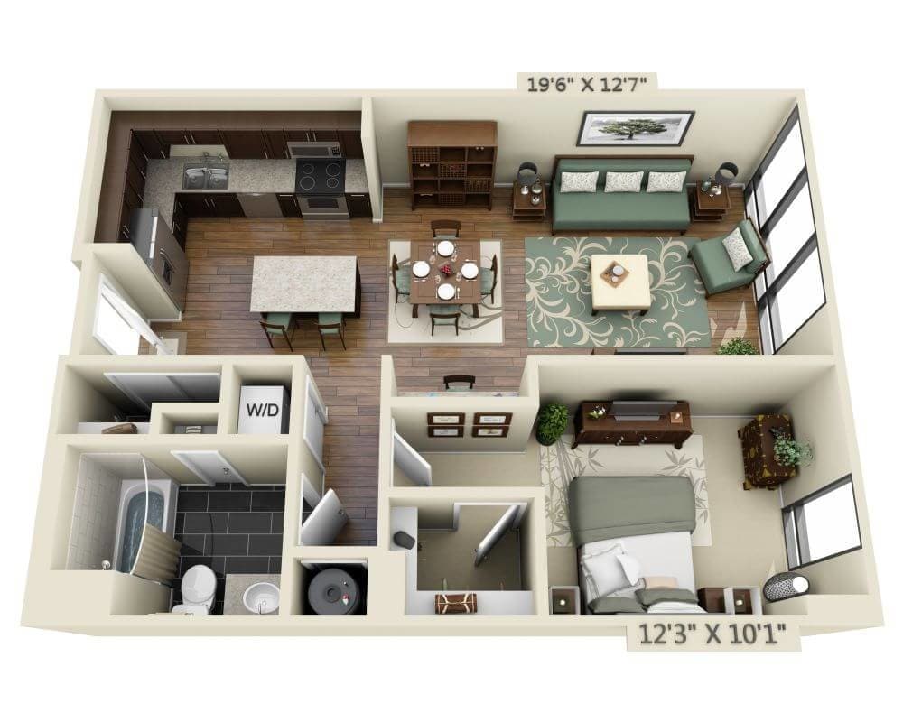 Floor Plan - One Bedroom A1G