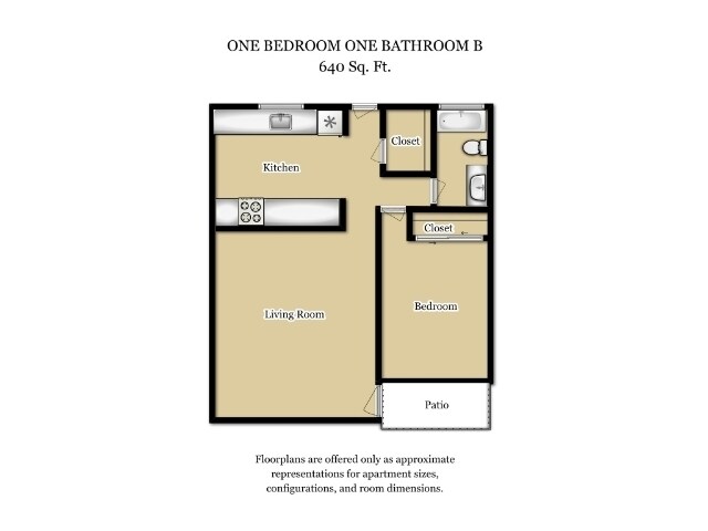 1 Bed/ 1 Bath-Plan B - 1 Bed 1 Bath Plan B