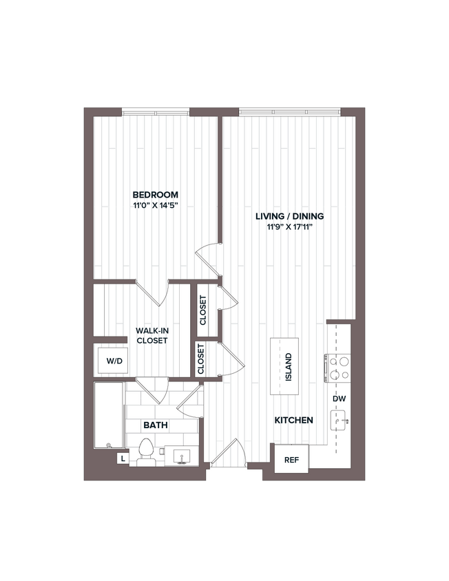 Floor Plan - 1 Bed/1 Bath - A1 Bldg C