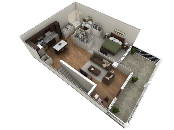 Floor Plan - 1 BR Designer Overlook