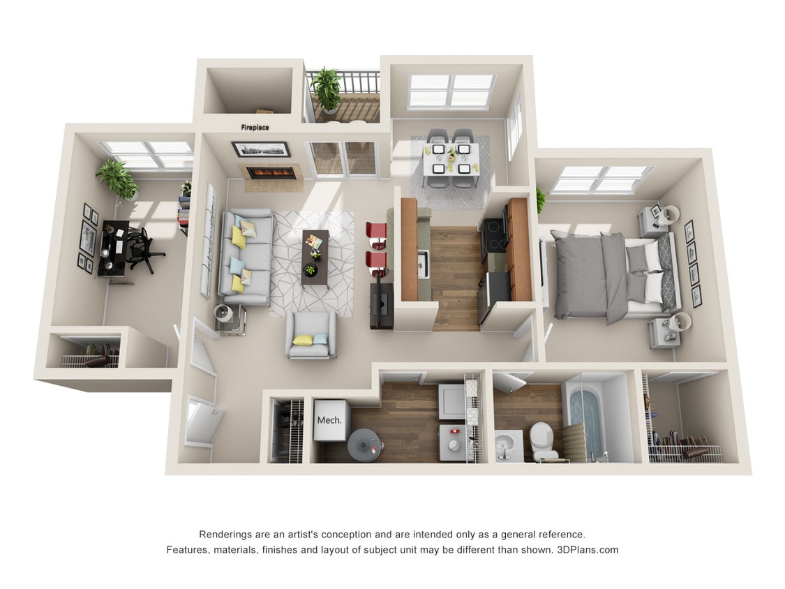 Floor Plan - Chesterfield Cup w/ Den 1x1