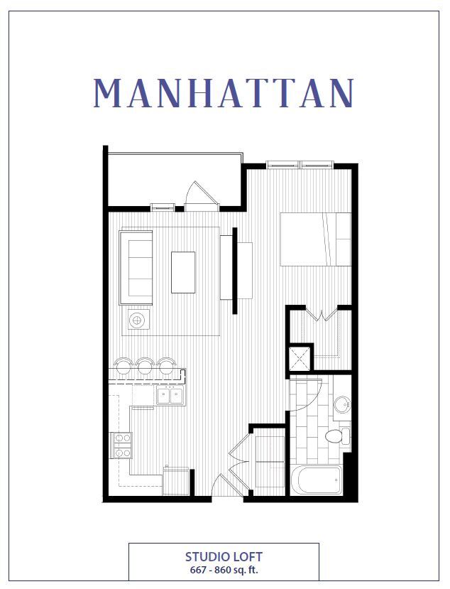 Floor Plan - Manhattan - Studio