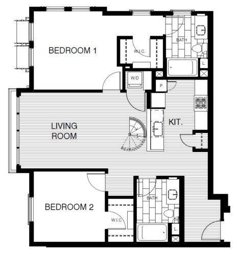 Floor Plan - 2x2 Loft 1139
