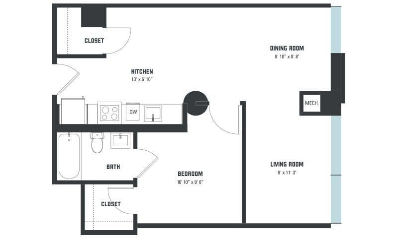 Floor Plan - A6 One Bedroom