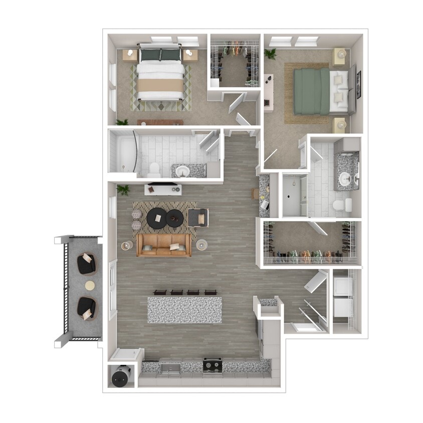 Floor Plan - Palmer (2x2 1,180-1,270 Sq. Ft)