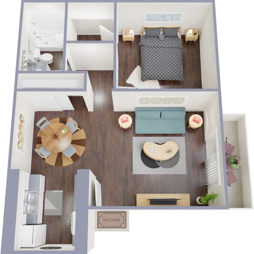 Floor Plan - 1 Bedroom