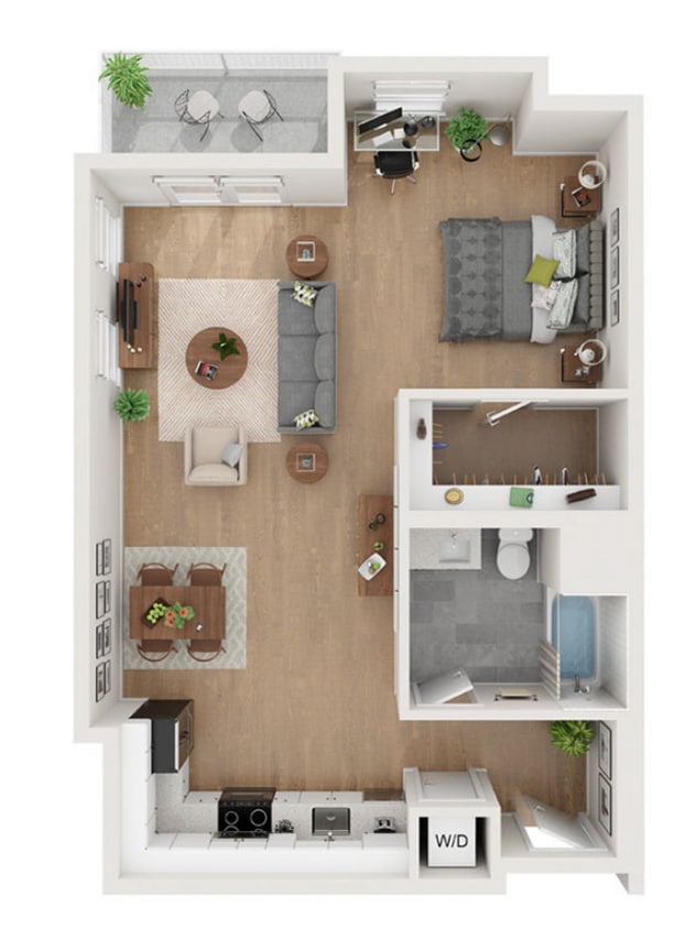 Floor Plan - Studio - 801 sqft