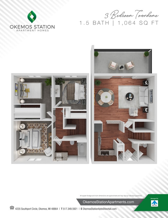 Floor Plan - 3 Bedroom Townhome