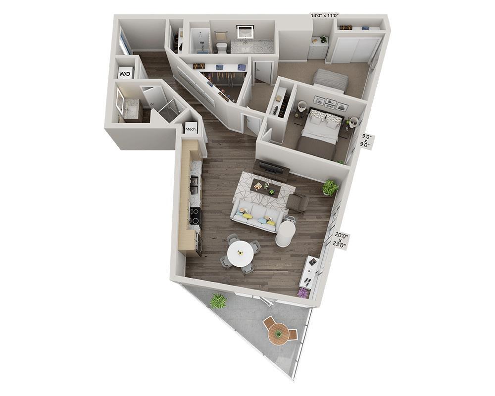 Floor Plan - Two Bedroom B2L