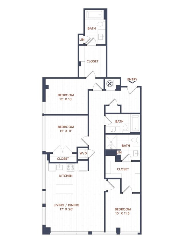 Floor Plan - 3 Bed/2 Bath-C02