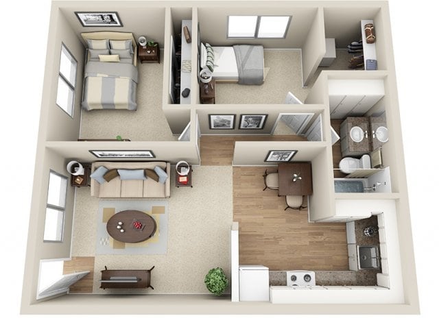 2BR/1BA - 2 Bed 1 Bath