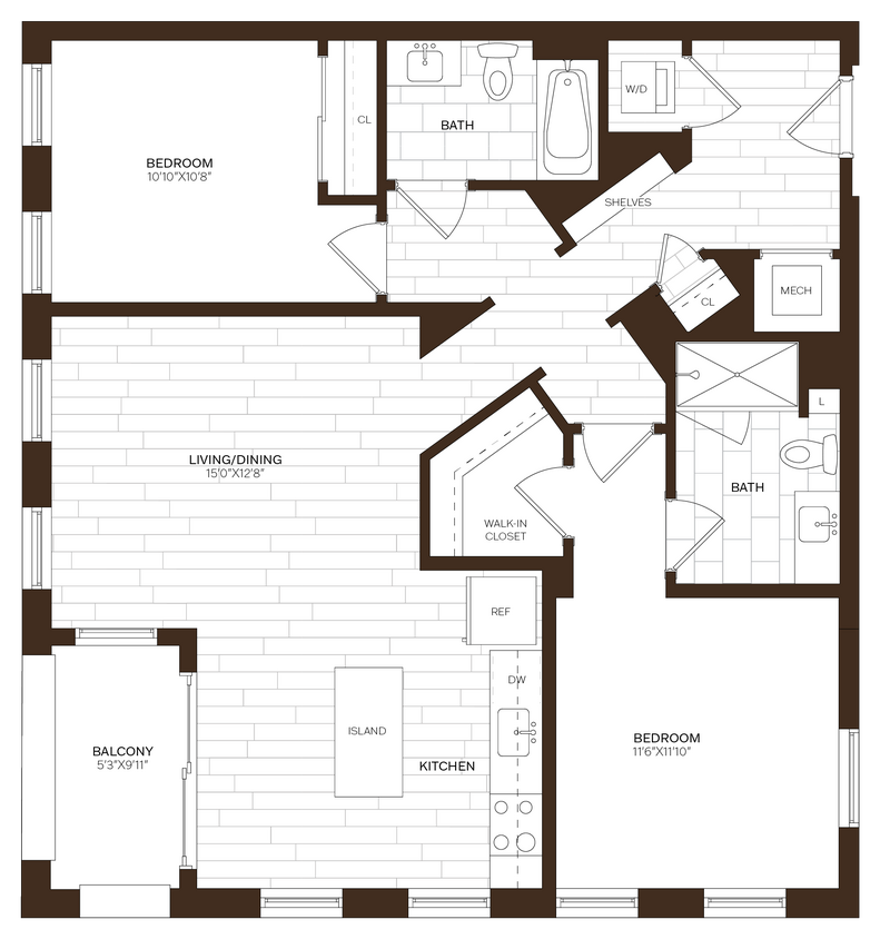 Floor Plan - 2 Bed/2 Bath-B20