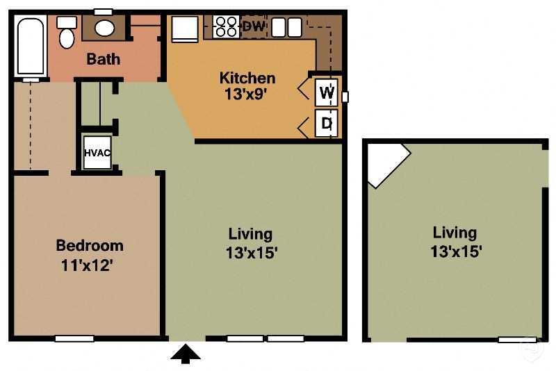 Floor Plan - 1Bed - 1Bath