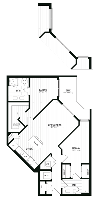 Floor Plan - 2 Bed/2 Bath-B7