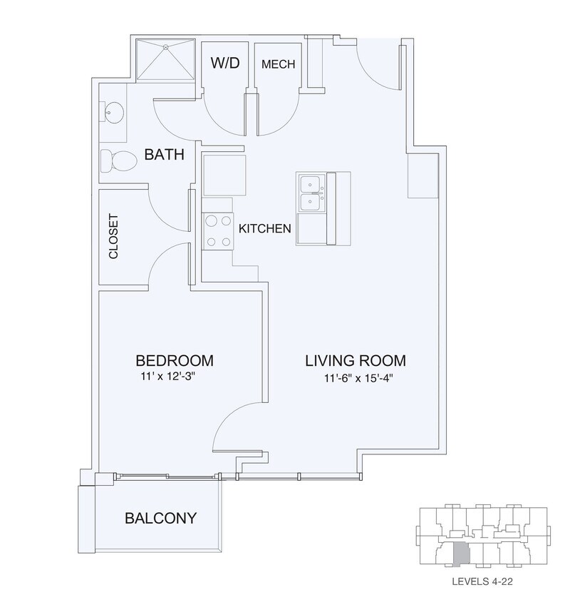Floor Plan - 1x1 724