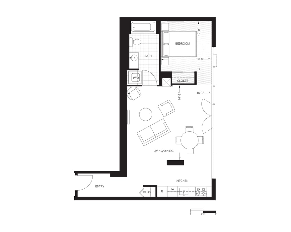 One Bedroom A4 - 1x1 - F