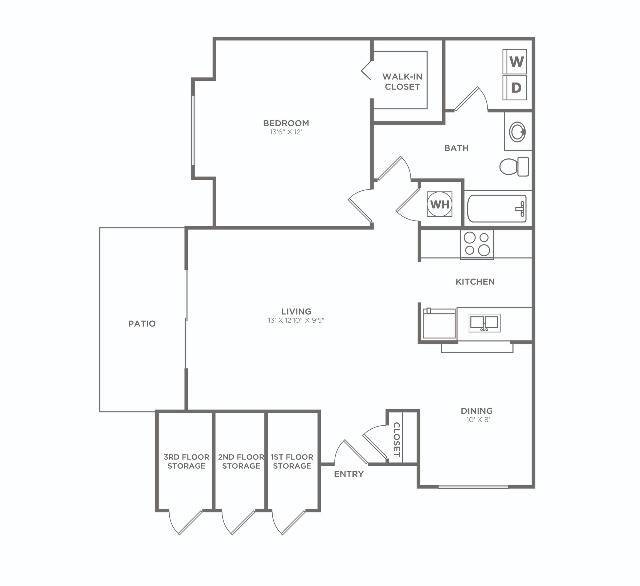One Bedroom One Bath (791 SF) - One Bedroom One Bath (791 SF)