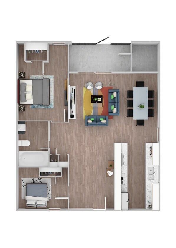 Floor Plan - 2BR/1BA