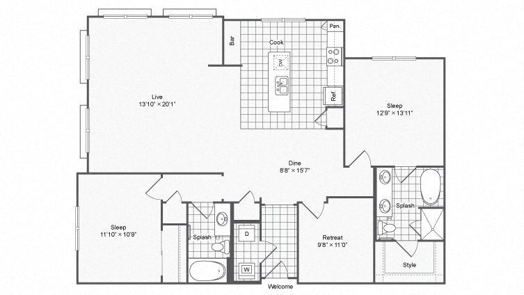 Floor Plan - B13 Office/Den