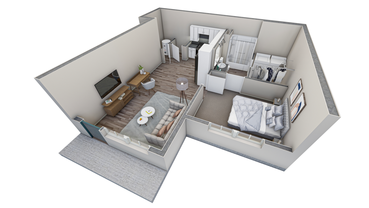 Floor Plan - 1 BR Horizon Courtyard