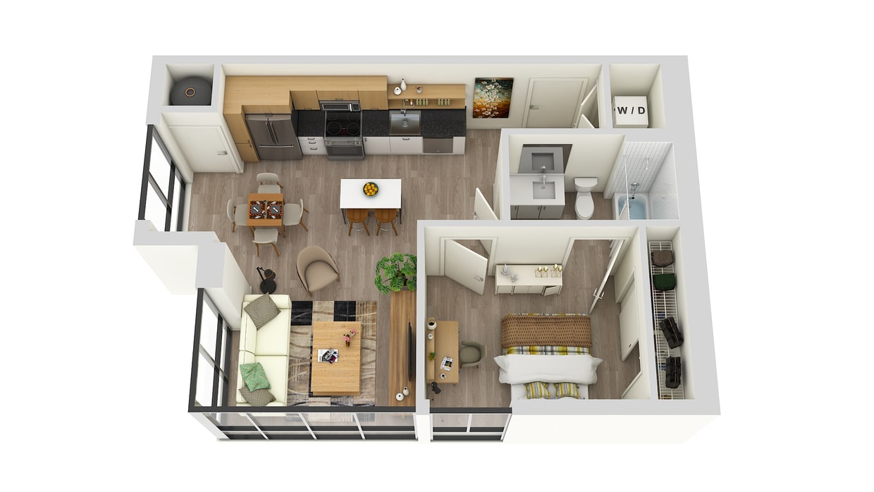 Floor Plan - 1 Bedroom 1 Bath