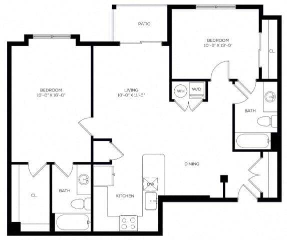 Floor Plan - Catoctin (2 Bed)