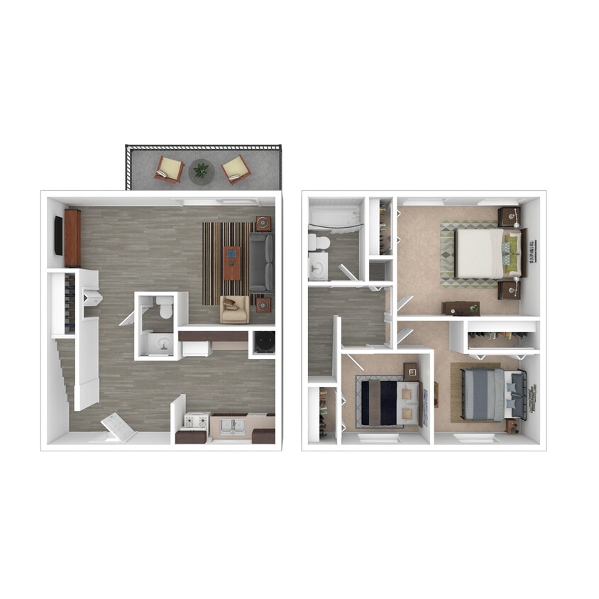 The Potomac - 3 Beds, 1.5 Baths, 1050 sq. ft. - The Potomac - Townhome