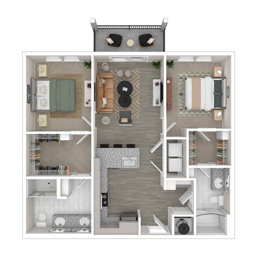 Floor Plan - Hall (2x2 1,020 Sq. Ft)