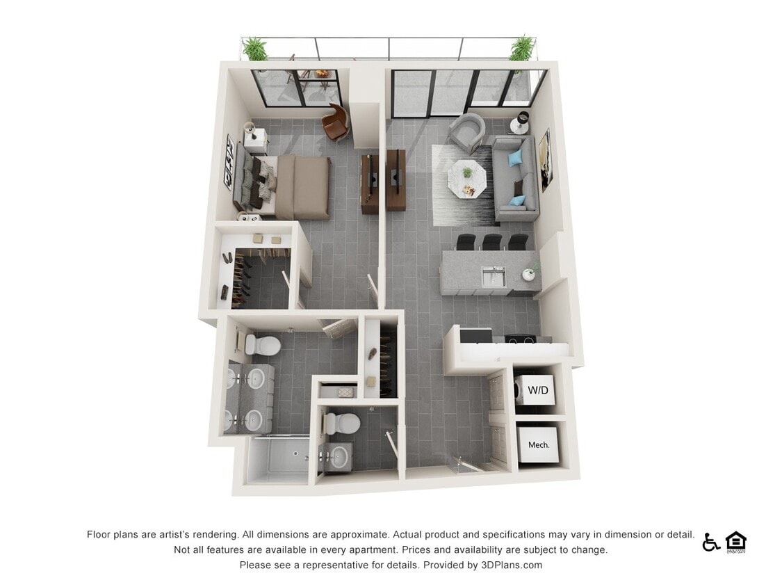 Floor Plan - One Bedroom D